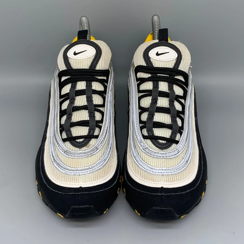 Nike Air Max 97 Black Yellow Running Shoes 921522-005 Men’s Sz 6Y Women's Sz 7.5